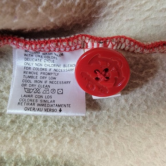 Liz Claiborne Liz Wear Red Collared Button Up Cozy Y2K Pea Coat - Picture 16 of 16